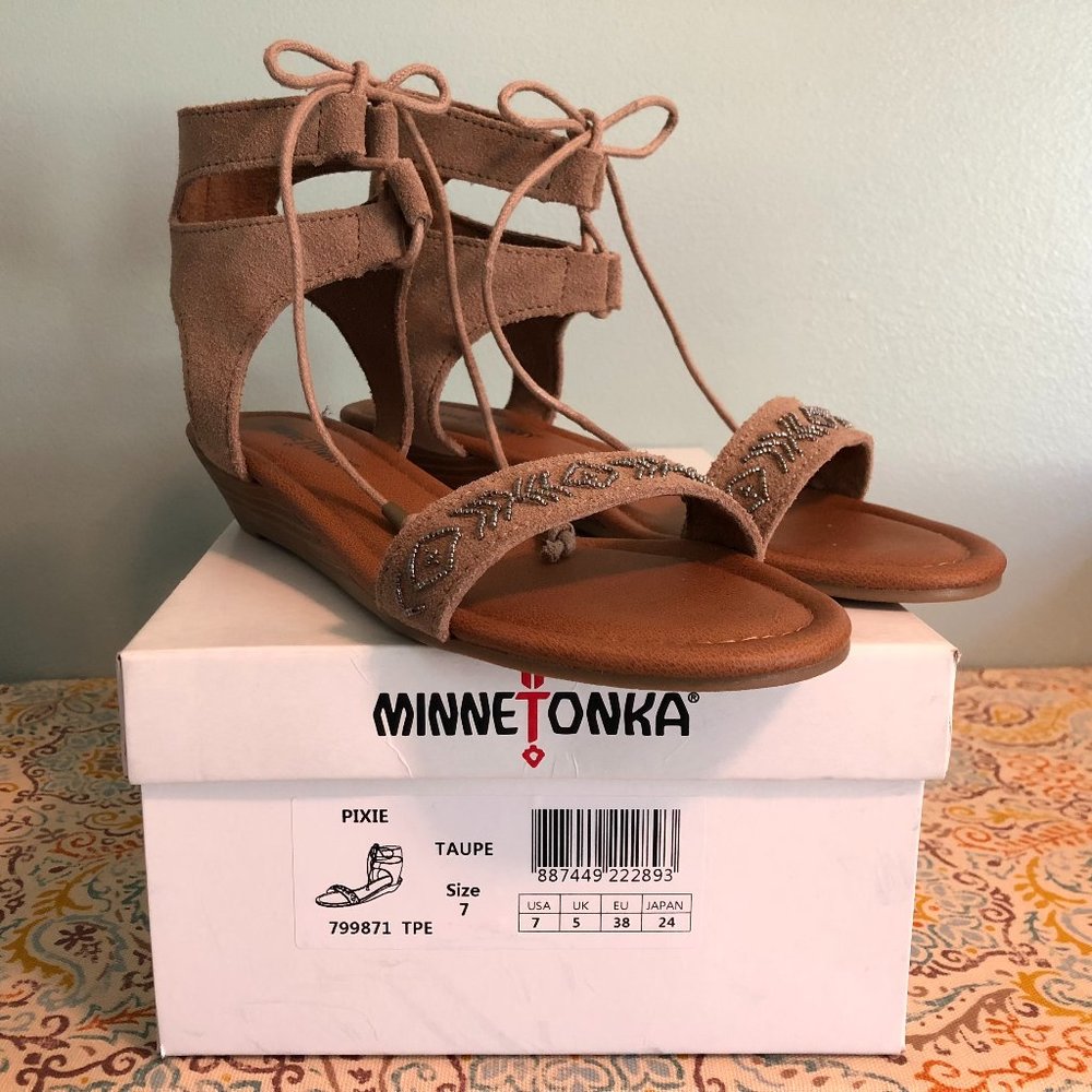 Minnetonka Pixie Suede Sandals